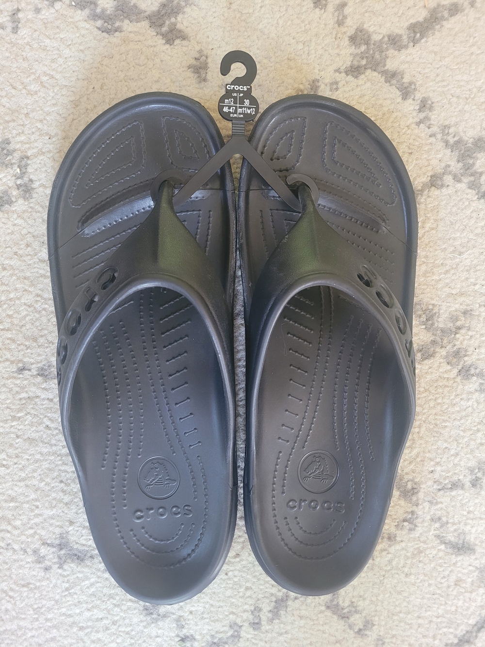 NWT Mens Black CROCS Sandals Baya Flip